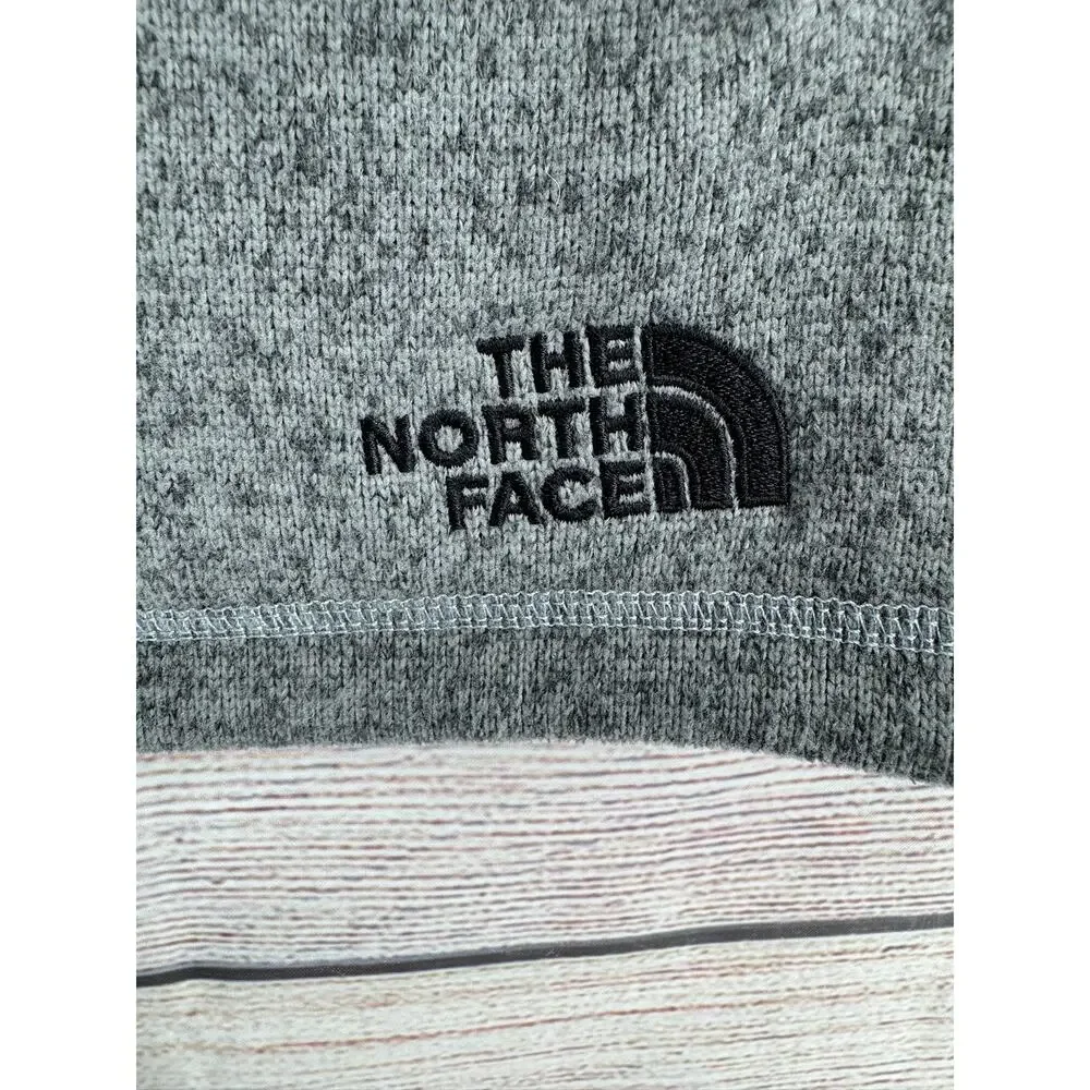 The North Face Full Zip Fleece Vest Mens XL Heathered Gray KERR Embroidered‎